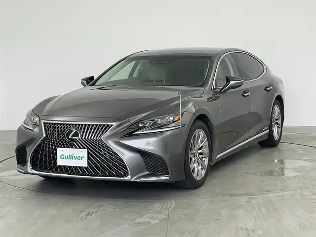 レクサス ＬＳ 500h Iパッケージ 愛知県 2017(平29)年 4.8万km マンガンラスター 三眼LEDヘッドライト/純正ナビ（フルセグ、CD、DVD、Bluetooth）/全方位カメラ/デジタルインナーミラー/BSM/シートヒーター、エアシート（D+N）/ハンドルヒーター/HUD/本革シート/パワーシート/パワーバックドア/ACC/衝突軽減ブレーキ/レーンキープアシスト/コーナーセンサー/オートハイビーム/オートライト/スマートキー/パドルシフト/フォグライト/純正19インチAW/純正フロアマット/横滑り防止装置