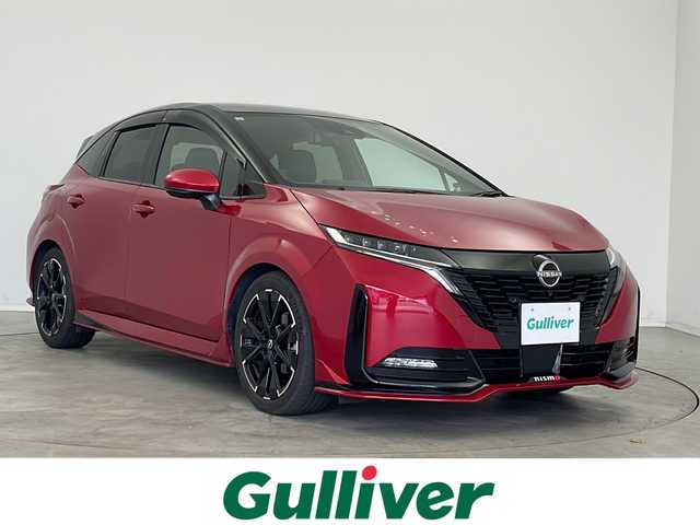 日産 オーラ ニスモ 新潟県 2021(令3)年 3.3万km ガーネットレッド/スーパーブラック 2トーン 　ワンオーナー/　日産コネクトナビ/　フルセグテレビ/　アラウンドビューモニター/　アイドリングストップ/　ウィンカーミラー/　プロパイロット/　ドアバイザー/　プッシュスタート/　ETC/　デジタルインナーミラー/　インテリジェントキー/　LEDヘッドライト/　Bluetooth