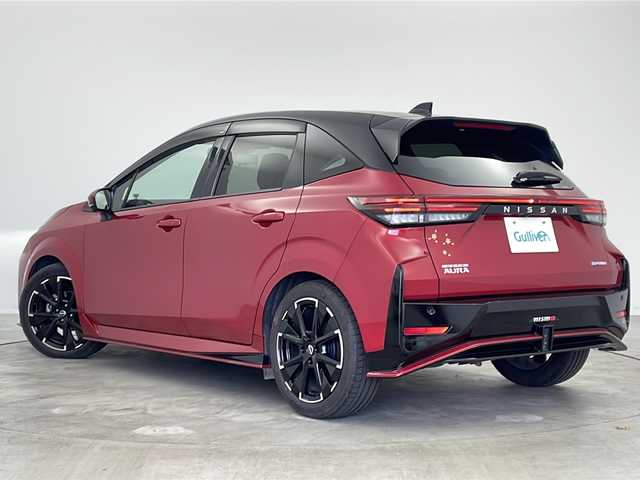 日産 オーラ ニスモ 新潟県 2021(令3)年 3.3万km ガーネットレッド/スーパーブラック 2トーン 　ワンオーナー/　日産コネクトナビ/　フルセグテレビ/　アラウンドビューモニター/　アイドリングストップ/　ウィンカーミラー/　プロパイロット/　ドアバイザー/　プッシュスタート/　ETC/　デジタルインナーミラー/　インテリジェントキー/　LEDヘッドライト/　Bluetooth