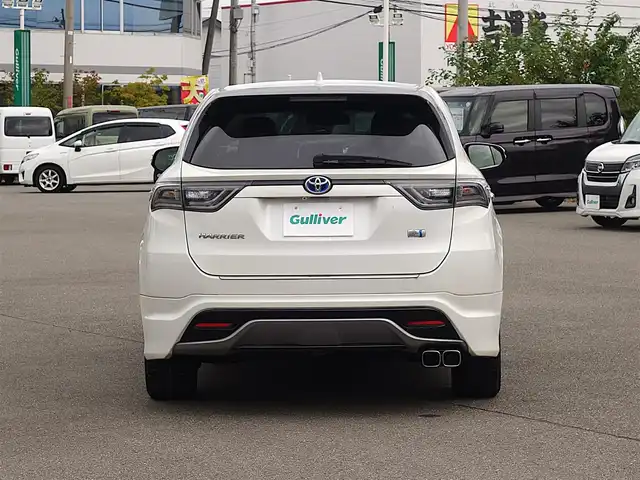 トヨタ ハリアー ハイブリッド プレミアム 山形県 2014(平26)年 6.9万km ホワイトパールクリスタルシャイン 4WD/モデリスタエアロ/アルパイン 9 インチ SDナビ/　　【CD DVD BT フルセグ】/バックカメラ/電動リアゲート/クルーズコントロール/LEDオートライト/ハーフレザーシート/パワーシート/シートヒーター/純正17インチアルミホイール/アイドリングストップ/MTモード付AT/ステアリングスイッチ/電動格納ウィンカーミラー/フォグランプ/スマートキー/ETC