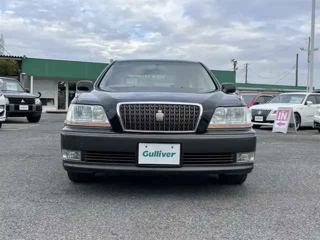 トヨタ クラウン マジェスタ Cタイプ 千葉県 2002(平14)年 5.3万km ブラキッシュグリーンマイカ ベージュ本革シート/純正ナビ/パワーシート/クルーズコントロール/純正キセノンヘッドライト/フォグランプ/ヘッドアップディスプレイ/純正16インチアルミホイール/電動リヤサンシェード/本革巻きステアリング/木目調パネル/サイド＆カーテンエアバッグ/ドアバイザー/新車時保証書