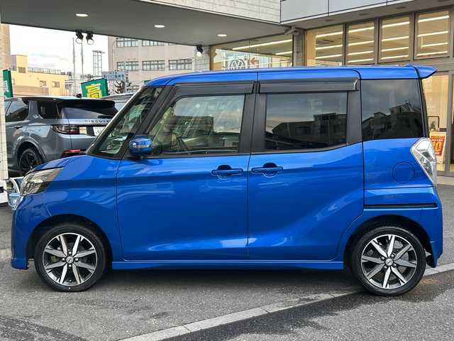 日産 デイズ ルークス ハイウェイスター Gターボ 埼玉県 2018(平30)年 4.3万km オーシャンブルーP 登録時42692km/純正メモリナビ/フルセグ/BT/CD/DVD/iPod/アラウンドビューモニター/衝突被害軽減ブレーキ/レーンキープアシスト/横滑り防止装置/アイドリングストップ/クルーズコントロール/コーナーセンサー/ETC/ドライブレコーダー/プッシュスタート/サーキュレーター/両側パワースライドドア/電動格納ミラー/ウィンカーミラー/オートライト/オートマチックハイビーム/純正フロアマット/LEDヘッドライト/フォグランプ/純正15インチアルミホイール/スマートキー/保証書/取説/ナビ取説