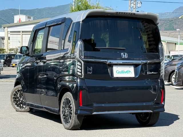 ホンダ Ｎ ＢＯＸ カスタム L ターボ 長野県 2022(令4)年 2.5万km ミッドナイトブルービームM 純正ナビ　フルセグＴＶ　Ｂｌｕｅｔｏｏｔｈ　バックカメラ　ハーフレザーシート　シートヒーター　両側パワースライドドア　前後ドラレコ　ＥＴＣ　ホンダセンシング　衝突軽減　追従クルコン　ブレーキホールド　禁煙車