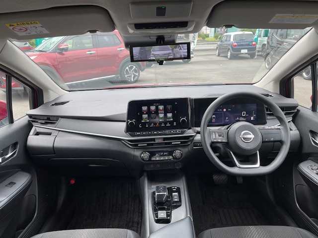 日産 ノート X 静岡県 2021(令3)年 4.9万km ガーネットレッド ●純正9インチナビ/（フルセグ/Bluetooth）/●全方位カメラ/●エマージェンシーブレーキ/●車線逸脱防止支援/●ブラインドスポットモニター/●オートブレーキホールド/●前後コーナーセンサー/●電動パーキングブレーキ/●LEDヘッドライト/●オートライト/●ステアリングスイッチ/●電動格納ウインカーミラー/●デジタルインナーミラー/●ETC/●純正フロアマット/●ドアバイザー/●プッシュスタート/●スマートキー/●横滑り防止装置/●W+サイドSRS+ABS/●取扱説明書