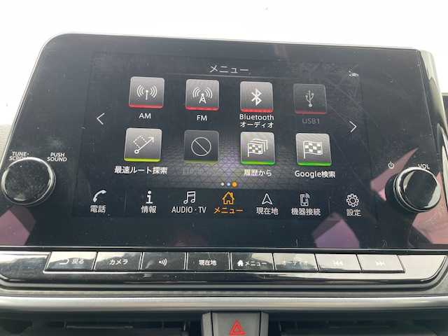日産 ノート X 静岡県 2021(令3)年 4.9万km ガーネットレッド ●純正9インチナビ/（フルセグ/Bluetooth）/●全方位カメラ/●エマージェンシーブレーキ/●車線逸脱防止支援/●ブラインドスポットモニター/●オートブレーキホールド/●前後コーナーセンサー/●電動パーキングブレーキ/●LEDヘッドライト/●オートライト/●ステアリングスイッチ/●電動格納ウインカーミラー/●デジタルインナーミラー/●ETC/●純正フロアマット/●ドアバイザー/●プッシュスタート/●スマートキー/●横滑り防止装置/●W+サイドSRS+ABS/●取扱説明書