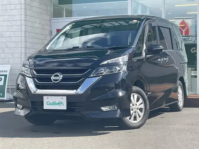 日産 セレナ 道央・札幌 2018(平30)年 5.8万km ダイヤモンドブラック ・4WD/・純正SDナビ/CD・BT/・フルセグＴＶ/・クルーズコントロール/・車外カメラ（バック・フロント・サイド・全方位）/・純正ドライブレコーダー/・パーキングアシスト/・アラウンドビュー/・レーンキープアシスト/・エマージェンシーブレーキ/・社外ＡＷ付き冬タイヤ/・純正エンジンスターター/・両側パワースライドドア/・ウォークスルー/・ＥＴＣ/・LEDヘッドライト/・純正フロアマット/・電動格納ミラー/・ドアバイザー/・プッシュスタート/・スペアキー