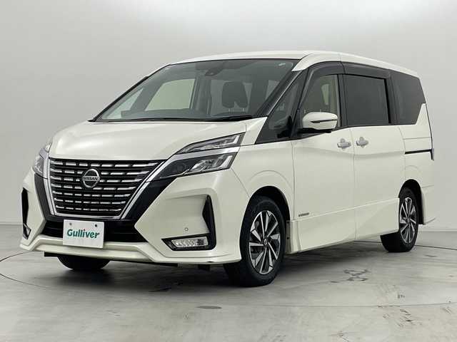 日産 セレナ ハイウェイスター V 鹿児島県 2020(令2)年 4.7万km ブリリアントホワイトパール 純正7型ナビ(AM/FM/CD/DVD/BT)　BSM 追従クルーズコントロール　前後ドライブレコーダー　全方位カメラ　ETC　パーキングアシスト　オートハイビーム　両側パワースライドドア　エマージェンシーブレーキ　ロードサインアシスト