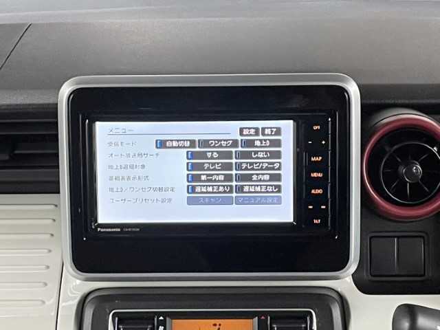 スズキ スペーシア HYBRID X 福島県 2018(平30)年 4.2万km オフブルーメタリック/ホワイト2トーン AIS検査済み/【2504013385】/ルーフレール/オートライト/両側パワスラ/純正フロアマット/スマートキー/USB入力端子/Bluetooth接続/フルセグ/ETC(通常）/シートヒーター/Wエアコン/AAC/コーナーセンサー/盗難防止装置/レーンキープアシスト/横滑り防止/衝突被害軽減ブレーキ/ABS/アイドリングストップ/14AW WEDS ネオキャロ(社外）/NANKANG RX615 WSW（社外）/サイドデカール（純正）/社外パーツ取付有