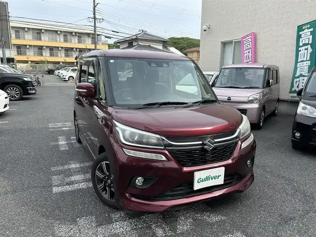 スズキ ソリオ バンディット HV MV 大阪府 2018(平30)年 3.5万km クラレットレッドM レーダーブレーキサポート/社外ナビ/CD/DVD/Bluetooth/バックカメラ/ETC/ドライブレコーダー/純正１５インチAW/クルーズコントロール/パドルシフト/革巻きステアリング/LEDヘッドライト/フォグランプ/アイドリングストップ/純正マット/ドアバイザー/保証書/取扱説明書
