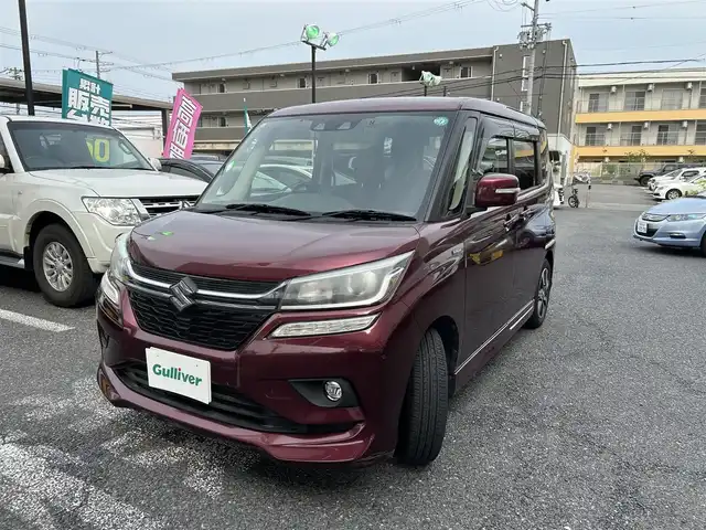 スズキ ソリオ バンディット HV MV 大阪府 2018(平30)年 3.5万km クラレットレッドM レーダーブレーキサポート/社外ナビ/CD/DVD/Bluetooth/バックカメラ/ETC/ドライブレコーダー/純正１５インチAW/クルーズコントロール/パドルシフト/革巻きステアリング/LEDヘッドライト/フォグランプ/アイドリングストップ/純正マット/ドアバイザー/保証書/取扱説明書