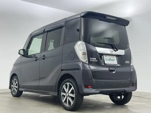 日産 デイズ ルークス ハイウェイスターX Gパッケージ 岡山県 2018(平30)年 5.9万km プレミアムパープルP 純正ナビ　/衝突軽減ブレーキ　/両側電動スライドドア　/アラウンドビューモニター　/ＥＴＣ　/純正ＬＥＤヘッドライト　/Ｂｌｕｅｔｏｏｔｈ　/フルセグＴＶ　/アイドリングストップ　/オートライト　/スマートー　/スペアキー/取扱説明書/ベンチシート/ABS/横滑り防止/オートハイビーム/純正ドライブレコーダー/USB
