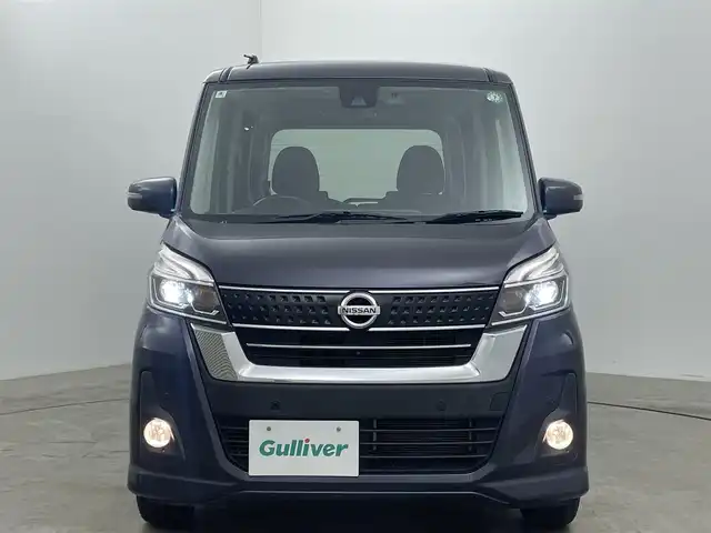 日産 デイズ ルークス ハイウェイスターX Gパッケージ 岡山県 2018(平30)年 5.9万km プレミアムパープルP 純正ナビ　/衝突軽減ブレーキ　/両側電動スライドドア　/アラウンドビューモニター　/ＥＴＣ　/純正ＬＥＤヘッドライト　/Ｂｌｕｅｔｏｏｔｈ　/フルセグＴＶ　/アイドリングストップ　/オートライト　/スマートー　/スペアキー/取扱説明書/ベンチシート/ABS/横滑り防止/オートハイビーム/純正ドライブレコーダー/USB