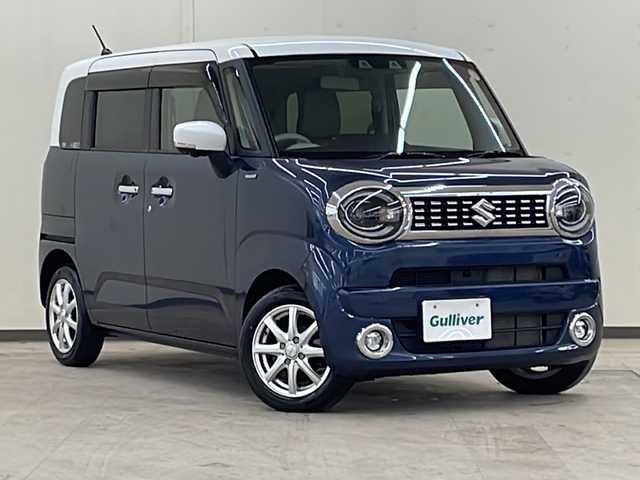 スズキ ワゴンＲ スマイル HYBRID X 道央・札幌 2022(令4)年 2.5万km インディゴブルーメタリック/ホワイト2トーン /4WD//寒冷地仕様//純正メモリナビ//純正フルセグテレビ//ドアバイザー//全方位カメラ//バックカメラ//アイドリングストップ//パーキングアシスト//プッシュスタート//スペアキー//両側パワースライドドア//ETC//LEDヘッドライト//フォグランプ