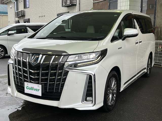 トヨタ アルファードハイブリット エグゼクティブ ラウンジ S 京都府 2018(平30)年 8万km ホワイトパールクリスタルシャイン メーカーOPナビ/フルセグテレビ/JBLサウンドシステム/後席モニター/ホワイトレザーシート/サンルーフ/前後シートヒーター/前後シートベンチレーション/トヨタセーフティセンス/プリクラッシュセーフティ/レーンキープアシスト/レーダークルーズコントロール/ロードサインアシスト/オートマチックハイビーム/クリアランスソナー/パーキングサポートブレーキ/ブラインドスポットモニター/リア・クロストラフィックアラート/ITS connect/パノラミックビューモニター/オートホールド/100V電源/HDMI/コーナーセンサー/ビルトインETC2.0/クルーズコントロール/スマートキー/ドライブレコーダー/ウィンカーミラー/電格ミラー/プッシュスタート/W＋サイドエアバッグ/カーテンエアバック