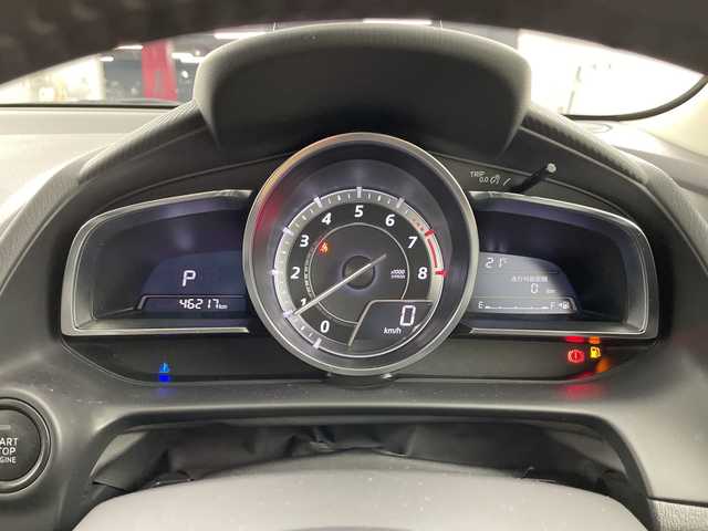 マツダ デミオ 13S Lパッケージ 愛知県 2014(平26)年 4.7万km スモーキーローズマイカ 禁煙車/純正7インチナビ/（CD/DVD/Bluetooth/ワンセグTV/SD)/バックカメラ/衝突軽減ブレーキ/ヘッドアップディスプレイ/ETC/ドライブレコーダー/ハーフレザーシート/アイドリングストップ/純正15インチアルミホイール/スマートキー/スペアキー1本/プッシュスタート/オートライト/LEDヘッドライト/純正フロアマット/オートエアコン/横滑り防止装置