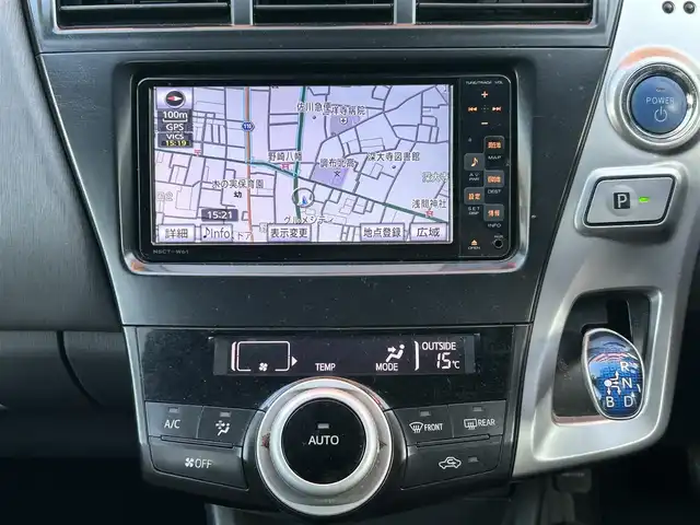 トヨタ プリウス α S 東京都 2011(平23)年 7.5万km クリアストリームメタリック 純正ディーラーナビ(NSCT-W61)/(CD/フルセグTV/AUX)/バックカメラ/スマートキー/プッシュスタート/オートエアコン/純正フロアマット/ハロゲンヘッドライト/オートライト/保証書/取扱説明書/スペアキー