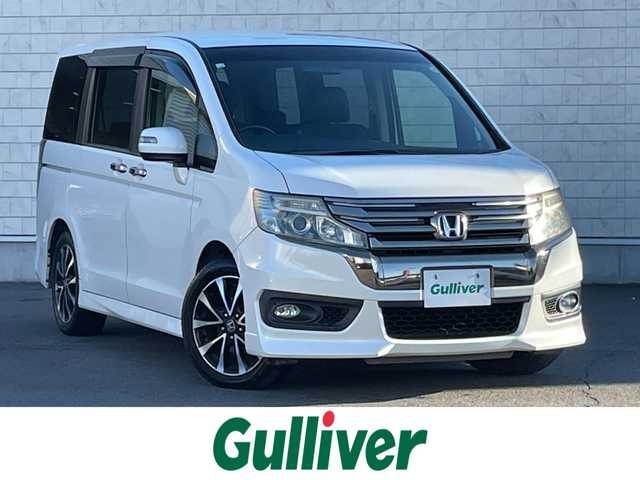 ホンダ ステップワゴン スパーダ Z クールスピリット 群馬県 2014(平26)年 8.8万km ホワイトオーキッドパール 純正9インチナビ/・AM/FM/フルセグTV/MSV/・CD/DVD/Bluetooth/バックカメラ/両側電動スライドドア/フリップダウンモニター/パドルシフト/クルーズコントロール/オートライト/横滑り防止/HIDヘッドライト/フォグランプ/ETC/ヒーターミラー/純正フロアマット/純正ドアバイザー/スマートキー