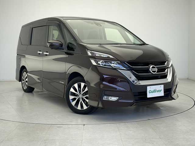 日産 セレナ ハイウェイスターVセレクションⅡ 千葉県 2019(令1)年 8.3万km インペリアルアンバーP 衝突軽減ブレーキ/レーンキープアシスト/クリアランスソナー/標識認識/社外メモリナビ(AVIC-RW810)/　フルセグ/BT/DVD/CD/USB/後席モニター/アラウンドビューモニター/ステアリングスイッチ/クルーズコントロール/両側パワースライドドア/アイドリングストップ/ドライブレコーダー(前)/ETC/スマートキー/プッシュスタート/LEDヘッドライト/オートライト/フォグライト/電動格納ミラー/純正フロアマット/サイドバイザー