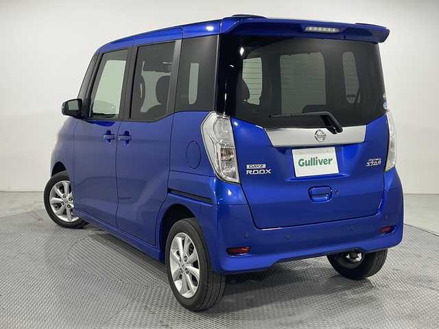 日産 デイズ ルークス ハイウェイスター Xターボ 広島県 2019(令1)年 5.7万km オーシャンブルーP エマージェンシーブレーキ/車線逸脱警報/オートハイビーム/誤発進抑制機能/前後コーナーセンサー/LEDヘッドランプ/片側パワースライドドア/純正14インチAW/スマートキー