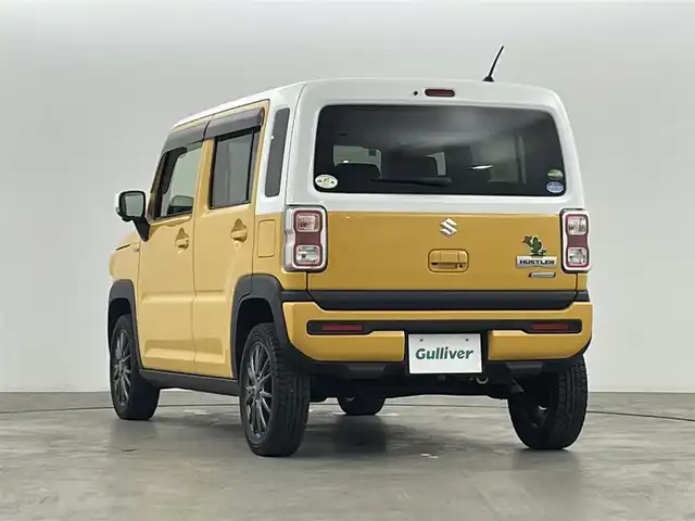 スズキ ハスラー HYBRID X ターボ 福島県 2020(令2)年 3.4万km アクティブイエロー/ホワイト2トーンルーフ 純正ナビゲーション/【CD/DVD/Bluetooth/フルセグTV】/・全方位/・ETC/衝突軽減ブレーキ/レーンキープアシスト/アダプティブクルーズコントロール/クリアランスソナー/運転席＋助手席シートヒーター/革巻きステアリング/・ステアリングスイッチ/・パドルシフト/ターボ/LEDヘッドライト/・オートライト/・フロントフォグライト/・ヘッドライトレベライザー/電動格納ミラー/ABS/横滑り防止装置/盗難防止装置/プッシュスタート/・スマートキー/・スペアキー