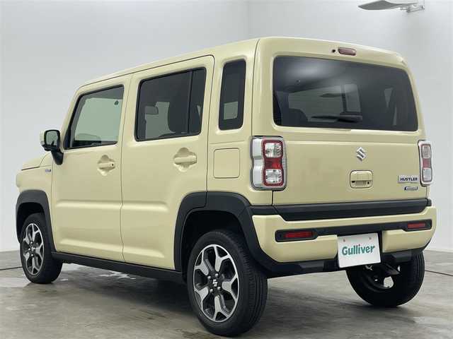 スズキ ハスラー HYBRID X ターボ 岡山県 2021(令3)年 4.9万km シフォンアイボリーM 社外8インチナビ(CN-RZ866)/  (フルセグTV/CD/BT/MSV/ USB)/全方位カメラ/スマートキー/ビルトインETC/ターボ車/追従式クルーズコントロール/運転席シートヒーター/LEDヘッドライト/リアコーナーセンサー/純正15インチAW/衝突軽減ブレーキ/　レーンキープアシスト/　オートライト/　オートハイビーム/　踏み間違い防止/ステアリングスイッチ/チルトステアリング/シートリフター/シートバックテーブル/ウインカーミラー/純正フロアマット/取扱説明書/新車保証書/スマートキー×２/　