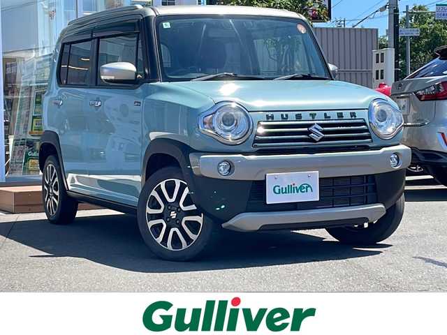 スズキ ハスラー Jスタイル Ⅲ 道央・札幌 2018(平30)年 8.7万km オフブルーメタリック/スチールシルバー2トーン ・４WD/・衝突軽減ブレーキ/・ハーフレザーシート/・純正オーディオ/　CD＆USB＆AUX＆ラジオ/・オートエアコン/・オートライト/・アイドリングストップ/・純正エンジンスターター/・シートヒーター/・ダウンヒルアシスト/・レーンキープアシスト/・プッシュスタート/・スマートキー/・純正AW＆冬タイヤ積込/・HIDヘッドライト/・純正フロアマット/・ドアバイザー/・ウィンカーミラー/・フォグライト/・ウィンカーミラー/・スペアキー