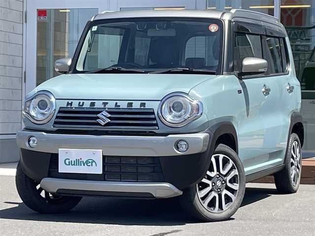 スズキ ハスラー Jスタイル Ⅲ 道央・札幌 2018(平30)年 8.7万km オフブルーメタリック/スチールシルバー2トーン ・４WD/・衝突軽減ブレーキ/・ハーフレザーシート/・純正オーディオ/　CD＆USB＆AUX＆ラジオ/・オートエアコン/・オートライト/・アイドリングストップ/・純正エンジンスターター/・シートヒーター/・ダウンヒルアシスト/・レーンキープアシスト/・プッシュスタート/・スマートキー/・純正AW＆冬タイヤ積込/・HIDヘッドライト/・純正フロアマット/・ドアバイザー/・ウィンカーミラー/・フォグライト/・ウィンカーミラー/・スペアキー