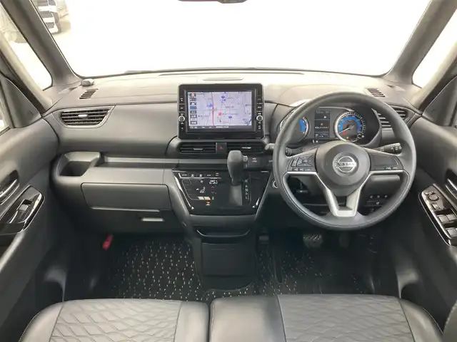 日産 ルークス HWS X アーバンクロム 静岡県 2021(令3)年 1.8万km ホワイトパール エマージェンシーブレーキ/純正9インチナビ(MM320D-L)/　AM FM CD DVD Bluetooth SD USB/ビルトインETC/前方ドライブレコーダー/LEDオートヘッドランプ/両側パワースライドドア/純正14インチアルミホイール/スマートキー＆プッシュスタート/アイドリングストップ/フルセグTV/アラウンドビューモニター