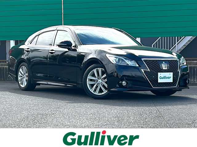 トヨタ クラウン ハイブリッド アスリートS 茨城県 2015(平27)年 6.8万km ブラック 純正8インチHDDナビ/-Bluetooth フルセグTV CD DVD/バックカメラ/横滑り抑制機能/レーダークルーズコントロール/コーナーセンサー/純正17インチアルミホイール/ビルトインETC/前席パワーシート/LEDオートヘッドライト/純正フロアマット/スマートキー/MTモード付AT