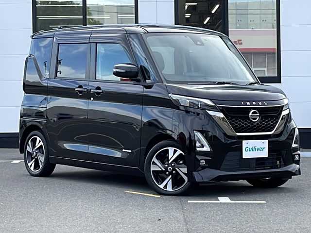 日産 ルークス HWS Gターボ アーバンクロム プロパイロットED 山口県 2022(令4)年 4.7万km ブラック 純正9インチナビ【MM321D-L】/・AM/FM/USB/iPod/CD/DVD/Bluetooth/フルセグテレビ/アラウンドビューモニター/ディスプレイ付自動防眩式ルームミラー/ビルトインETC2.0/ドライブレコーダー/純正フロアマット/純正アルミホイール/両側パワースライドドア【ハンズフリー機能有】/本革巻ステアリング/ステアリングスイッチ/スマートキー・スペアキー有/プッシュアップスタート/USBソケット/サンシェード/ドアバイザー/ＬＥＤヘッドライト/フォグランプ/オートライト/電動パーキングブレーキ/オートブレーキホールド/プラズマクラスター技術搭載リヤシーリングファン/プロパイロット/レーンアシスト/インテリジェント エマージェンシーブレーキ/コーナーセンサー/盗難防止装置/取り扱い説明書/保証書/記録簿
