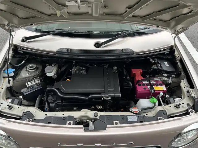 スズキ ラパン ショコラ X 栃木県 2014(平26)年 6.8万km シャンパンピンクPM 純正スマートフォン連携ナビ/バックカメラ/純正14インチAW/純正フロアマット/アイドリングストップ/HIDヘッドライト/オートライト/ベンチシート/スマートキー/プッシュEgスタート