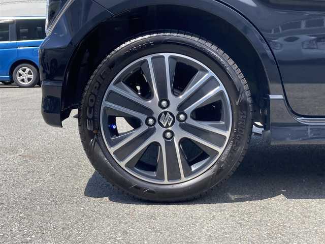 スズキ ワゴンＲ スティングレー HYBRID T 静岡県 2017(平29)年 3.2万km ブルーイッシュブラックパール3 デュアルセンサーブレーキサポート/純正8インチナビ(CN-RZ83)/　AM FM CD DVD Bluetooth SD/LEDオートヘッドランプ/シートヒーター(運転席)/クルーズコントロール/純正15インチアルミホイール/ヘッドアップディスプレイ/パドルシフト/スマートキー2本/アイドリングストップ/ワンオーナー/ビルトインETC/アラウンドビューモニター