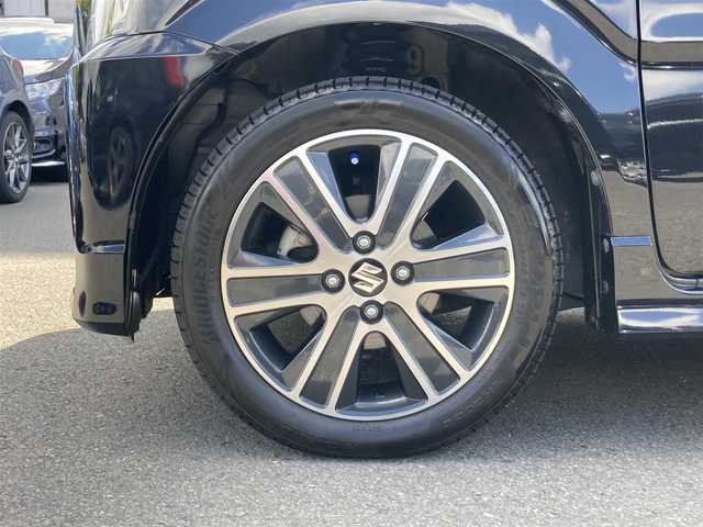 スズキ ワゴンＲ スティングレー HYBRID T 静岡県 2017(平29)年 3.2万km ブルーイッシュブラックパール3 デュアルセンサーブレーキサポート/純正8インチナビ(CN-RZ83)/　AM FM CD DVD Bluetooth SD/LEDオートヘッドランプ/シートヒーター(運転席)/クルーズコントロール/純正15インチアルミホイール/ヘッドアップディスプレイ/パドルシフト/スマートキー2本/アイドリングストップ/ワンオーナー/ビルトインETC/アラウンドビューモニター