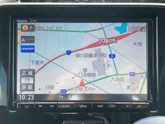 スズキ ワゴンＲ スティングレー HYBRID T 静岡県 2017(平29)年 3.2万km ブルーイッシュブラックパール3 デュアルセンサーブレーキサポート/純正8インチナビ(CN-RZ83)/　AM FM CD DVD Bluetooth SD/LEDオートヘッドランプ/シートヒーター(運転席)/クルーズコントロール/純正15インチアルミホイール/ヘッドアップディスプレイ/パドルシフト/スマートキー2本/アイドリングストップ/ワンオーナー/ビルトインETC/アラウンドビューモニター