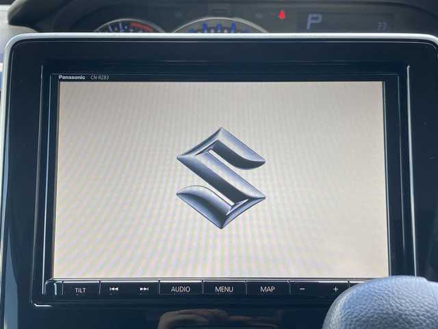 スズキ ワゴンＲ スティングレー HYBRID T 静岡県 2017(平29)年 3.2万km ブルーイッシュブラックパール3 デュアルセンサーブレーキサポート/純正8インチナビ(CN-RZ83)/　AM FM CD DVD Bluetooth SD/LEDオートヘッドランプ/シートヒーター(運転席)/クルーズコントロール/純正15インチアルミホイール/ヘッドアップディスプレイ/パドルシフト/スマートキー2本/アイドリングストップ/ワンオーナー/ビルトインETC/アラウンドビューモニター