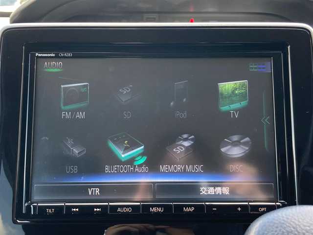 スズキ ワゴンＲ スティングレー HYBRID T 静岡県 2017(平29)年 3.2万km ブルーイッシュブラックパール3 デュアルセンサーブレーキサポート/純正8インチナビ(CN-RZ83)/　AM FM CD DVD Bluetooth SD/LEDオートヘッドランプ/シートヒーター(運転席)/クルーズコントロール/純正15インチアルミホイール/ヘッドアップディスプレイ/パドルシフト/スマートキー2本/アイドリングストップ/ワンオーナー/ビルトインETC/アラウンドビューモニター