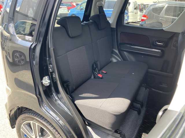 スズキ ワゴンＲ スティングレー HYBRID T 静岡県 2017(平29)年 3.2万km ブルーイッシュブラックパール3 デュアルセンサーブレーキサポート/純正8インチナビ(CN-RZ83)/　AM FM CD DVD Bluetooth SD/LEDオートヘッドランプ/シートヒーター(運転席)/クルーズコントロール/純正15インチアルミホイール/ヘッドアップディスプレイ/パドルシフト/スマートキー2本/アイドリングストップ/ワンオーナー/ビルトインETC/アラウンドビューモニター