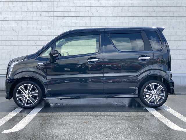 スズキ ワゴンＲ スティングレー HYBRID T 静岡県 2017(平29)年 3.2万km ブルーイッシュブラックパール3 デュアルセンサーブレーキサポート/純正8インチナビ(CN-RZ83)/　AM FM CD DVD Bluetooth SD/LEDオートヘッドランプ/シートヒーター(運転席)/クルーズコントロール/純正15インチアルミホイール/ヘッドアップディスプレイ/パドルシフト/スマートキー2本/アイドリングストップ/ワンオーナー/ビルトインETC/アラウンドビューモニター