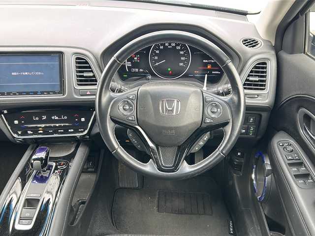 ホンダ ヴェゼル ハイブリッド Z ホンダセンシング 三重県 2016(平28)年 4.7万km モルフォブルーP 純正８型ナビ/バックカメラ/ビルトインＥＴＣ/革巻きステアリング/前席シートヒーター/ＵＳＢ給電/スペアキー/前方ドライブレコーダー/純正フロアマット/電子パーキング/ＬＥＤ/電格ミラー/禁煙車