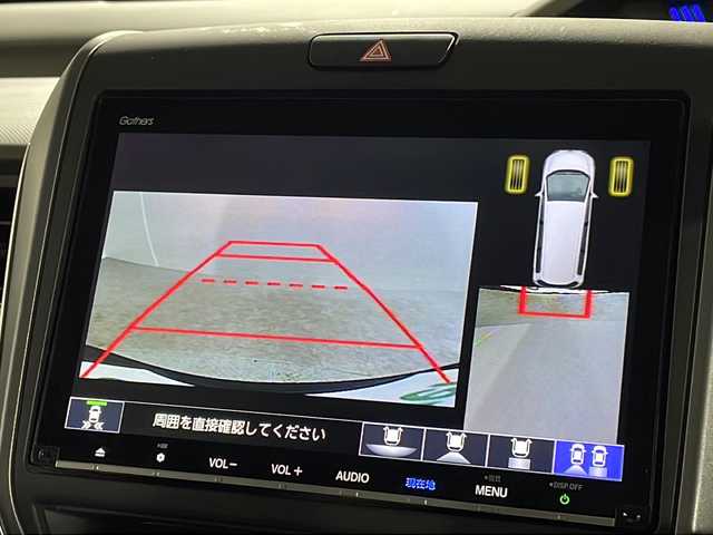 ホンダ フリード＋ ハイブリット EX 沖縄県 2019(平31)年 5.8万km フォレストグリーンパール 県外仕入 /禁煙車 /純正9インチナビ　/（フルセグTV　Bluetooth接続　CD DVD再生）/両側パワーバックドア　/バックカメラ　/コーナーセンサー　/ドライブレコーダー　/ETC　/シートヒーター　/純正アルミホイール/純正フロアマット/革巻きステアリング/ドアバイザー