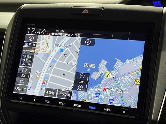 ホンダ フリード＋ ハイブリット EX 沖縄県 2019(平31)年 5.8万km フォレストグリーンパール 県外仕入 /禁煙車 /純正9インチナビ　/（フルセグTV　Bluetooth接続　CD DVD再生）/両側パワーバックドア　/バックカメラ　/コーナーセンサー　/ドライブレコーダー　/ETC　/シートヒーター　/純正アルミホイール/純正フロアマット/革巻きステアリング/ドアバイザー