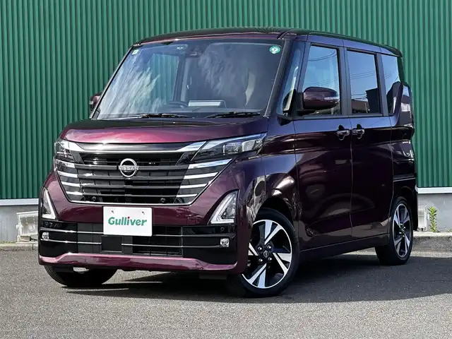 日産 ルークス HWS Gターボ プロパイロットED 宮城県 2024(令6)年 0.3万km パープル インテリジェントルームミラー/＝＝＝/プロパイロット/インテリジェントエマージェンシーブレーキ/踏み間違い衝突防止アシスト/インテリジェントLI（車線逸脱防止支援システム）/LDW（車線逸脱警報）/インテリジェントFCW（前方衝突予測警報）/インテリジェントDA（ふらつき警報）/標識認識機能/コーナーセンサー/純正9インチナビ（MM223D-L）/・Bluetooth/・フルセグTV/インテリジェントアラウンドビューモニター/ドライブレコーダー/ハンズフリーパワースライドドア（両側）/合皮シート/革巻きステアリング/ステアリングスイッチ/電動パーキングブレーキ/ブレーキホールド/アダプティブLEDヘッドランプ/フォグランプ/オートライト/スマートキー＆プッシュスタート/プラズマクラスター付リアシーリングファン/パーソナルテーブル（後席）/USBソケット（助手席シートバック）/ロールサンシェード（リアドア）/電動格納ミラー/純正15インチAW/純正フロアマット/W/サイド/カーテン/ニーエアバッグ