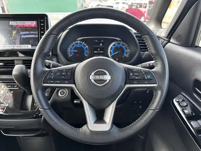 日産 ルークス HWS Gターボ プロパイロットED 宮城県 2024(令6)年 0.3万km パープル インテリジェントルームミラー/＝＝＝/プロパイロット/インテリジェントエマージェンシーブレーキ/踏み間違い衝突防止アシスト/インテリジェントLI（車線逸脱防止支援システム）/LDW（車線逸脱警報）/インテリジェントFCW（前方衝突予測警報）/インテリジェントDA（ふらつき警報）/標識認識機能/コーナーセンサー/純正9インチナビ（MM223D-L）/・Bluetooth/・フルセグTV/インテリジェントアラウンドビューモニター/ドライブレコーダー/ハンズフリーパワースライドドア（両側）/合皮シート/革巻きステアリング/ステアリングスイッチ/電動パーキングブレーキ/ブレーキホールド/アダプティブLEDヘッドランプ/フォグランプ/オートライト/スマートキー＆プッシュスタート/プラズマクラスター付リアシーリングファン/パーソナルテーブル（後席）/USBソケット（助手席シートバック）/ロールサンシェード（リアドア）/電動格納ミラー/純正15インチAW/純正フロアマット/W/サイド/カーテン/ニーエアバッグ
