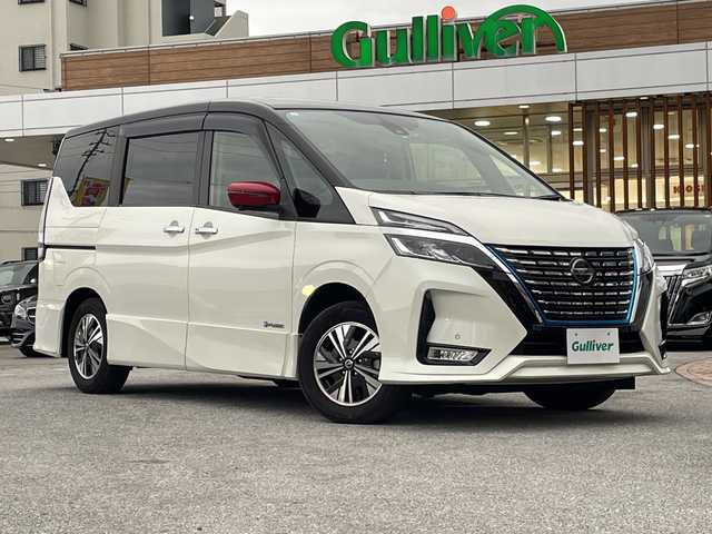 日産 セレナ e－パワー ハイウェイスター V 沖縄県 2021(令3)年 7万km ブリリアントホワイトパール 2トーン 純正ワイドナビ・TV・Bluetooth・CD・DVD/フリップダウンモニター/全方位カメラ/両側パワースライドドア/プロパイロット/LEDヘッドライト/オートライト/ステアリングスイッチ/革巻きステアリング/スマートキー/セーフティパックA/ETC/ドラレコ