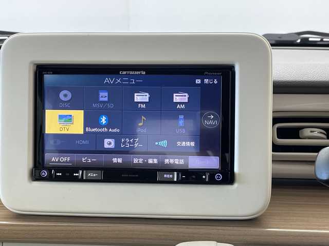 スズキ ラパン X 群馬県 2016(平28)年 6.9万km コフレピンクパールメタリック/ホワイト2トーンルーフ 禁煙車　社外７インチナビ　純正ビルトインETC　フルセグテレビ　ルーフラック　純正シートカバー　HIDヘッドライト　シートヒーター　オートライト　レーダーブレーキサポート　社外アルミホイール