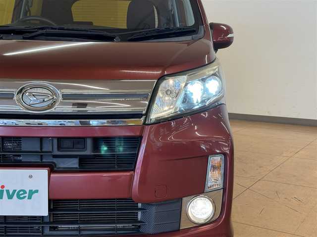 ダイハツ ムーヴ カスタム X VSスマートセレSA 群馬県 2014(平26)年 5万km ファイアークォーツレッドM 社外SDナビ/　　フルセグ/BT/CD/DVD/    SD/ipod/スマートアシスト/スマートキー/プッシュスタート/オートライト/LEDヘッドライト/フォグランプ/本革巻ステアリング/オートエアコン/横滑り防止