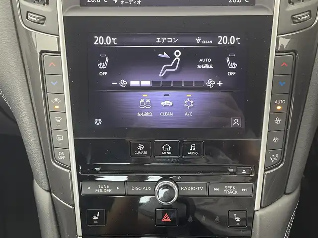 日産 スカイライン ハイブリッド GT タイプSP 富山県 2020(令2)年 3.8万km ダークメタルグレー 純正ナビ（AM/FM/DVD/BT/USB/フルセグ）/全方位カメラ/ETC/BSW（後側方車両検知警報）/衝突被害軽減システム/レーダークルーズコントロール/レーンキープアシスト/コーナーセンサー/横滑り防止装置/アイドリングストップ/レザーシート/D/N席パワーシート/D席メモリシート/シートヒーター/純正アルミホイール/純正フロアマット/オートLEDライト/オートホールド付電子パーキング/革巻きステアリング/ステアリングスイッチ/パドルシフト/スマートキー/スペアキー