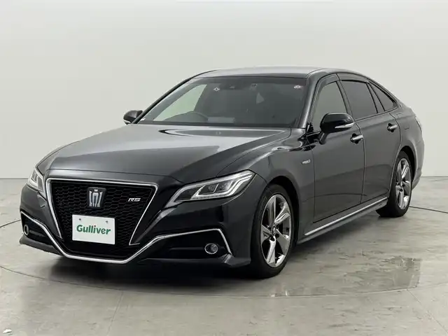 トヨタ クラウン ハイブリッド RS アドバンス 福岡県 2018(平30)年 7.7万km プレシャスブラックパール 純正ナビ（フルセグＴＶ）　/バックカメラ　/トヨタセーフティセンス　/レーダークルコン　/ＢＳＭ　/パワーシート　/ステアリングヒーター　/オートホールド　/ＥＴＣ２．０　/ドラレコ　/オートライト　/純正アルミホイール
