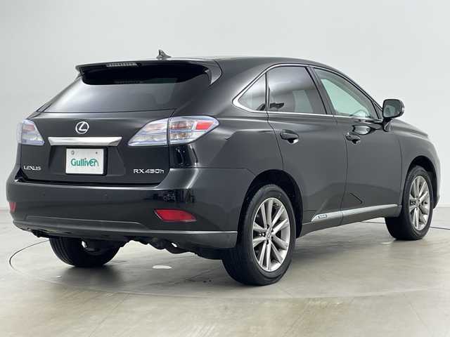 レクサス ＲＸ 450h バージョンL エアサス 道央・札幌 2012(平24)年 13.4万km ブラック ・4WD/・純正ナビ&CD&DVD&HDD&AUX&TV/・パワーバックドア/・サンルーフ/・バック/サイドカメラ/・サイドカメラ/・クルーズコントロール/・コーナーセンサー/・ヘッドアップディスプレイ/・横滑り防止装置/・前席エアシート/・前席パワーシート/・前席メモリ付シート/・レザーシート/・ビルトインETC/・ステアリングスイッチ/・電動格納ミラー/・純正フロアマット/・HIDヘッドライト/・オートライト/・スマートキー/・スペアキー/・純正エンジンスターター