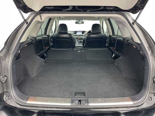 レクサス ＲＸ 450h バージョンL エアサス 道央・札幌 2012(平24)年 13.4万km ブラック ・4WD/・純正ナビ&CD&DVD&HDD&AUX&TV/・パワーバックドア/・サンルーフ/・バック/サイドカメラ/・サイドカメラ/・クルーズコントロール/・コーナーセンサー/・ヘッドアップディスプレイ/・横滑り防止装置/・前席エアシート/・前席パワーシート/・前席メモリ付シート/・レザーシート/・ビルトインETC/・ステアリングスイッチ/・電動格納ミラー/・純正フロアマット/・HIDヘッドライト/・オートライト/・スマートキー/・スペアキー/・純正エンジンスターター